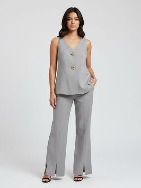 Endless Moon 2-Piece Sleeveless Waistcoat & Wide Leg Trousers Set Gr